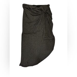 Forever 21 Gray Asymmetrical Wrap Midi Skirt